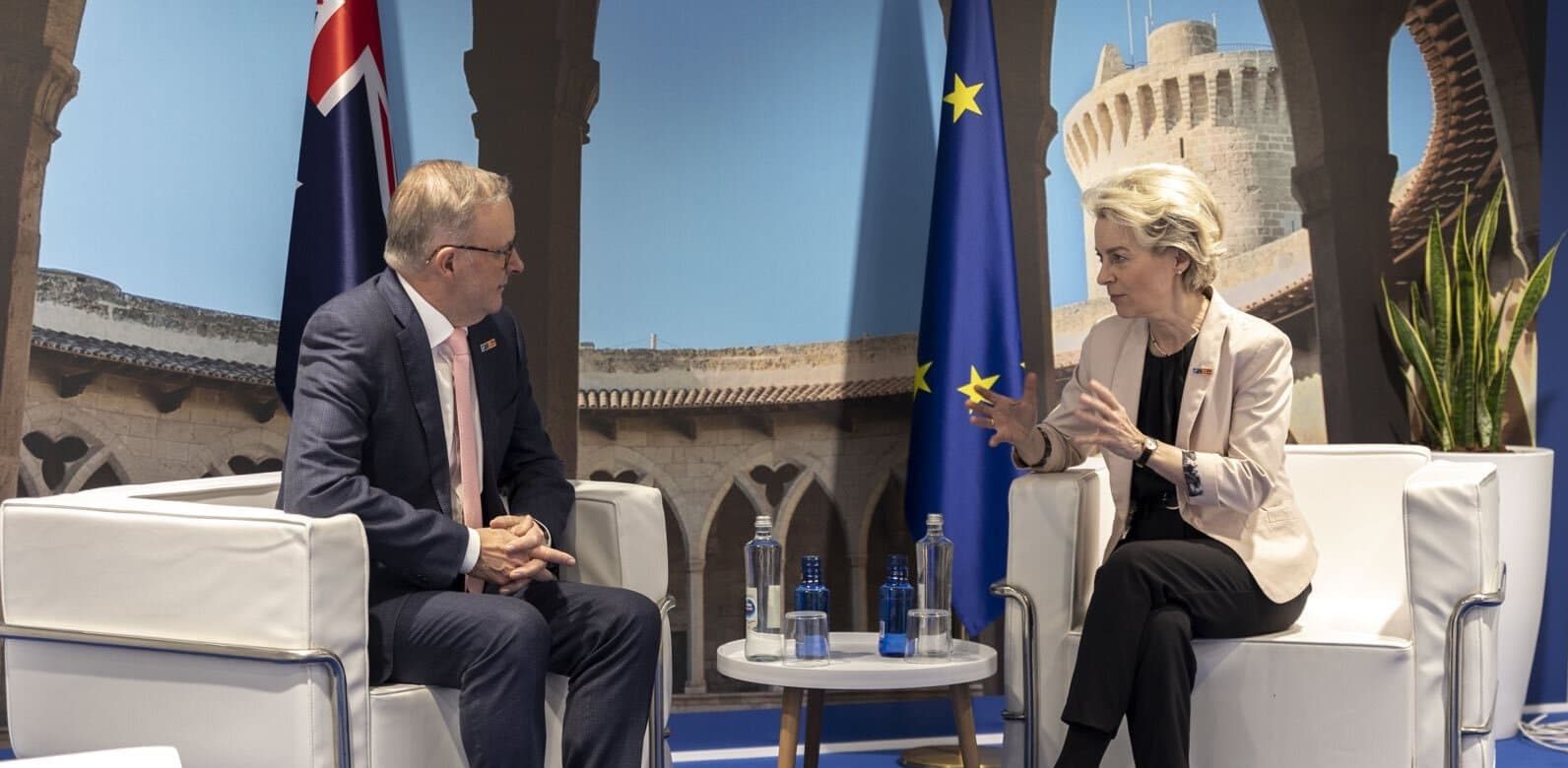 Anthony Albanese with the European Commission President