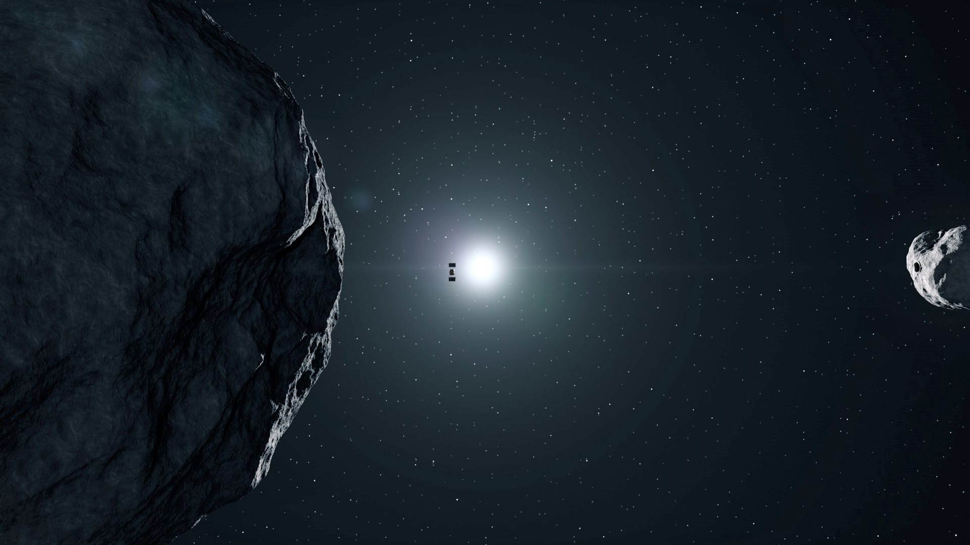 Gliding past asteroid