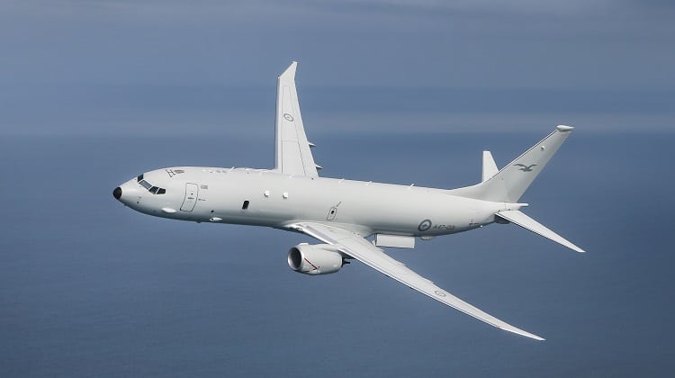 P-8A Poseidon in flight for the RAAF