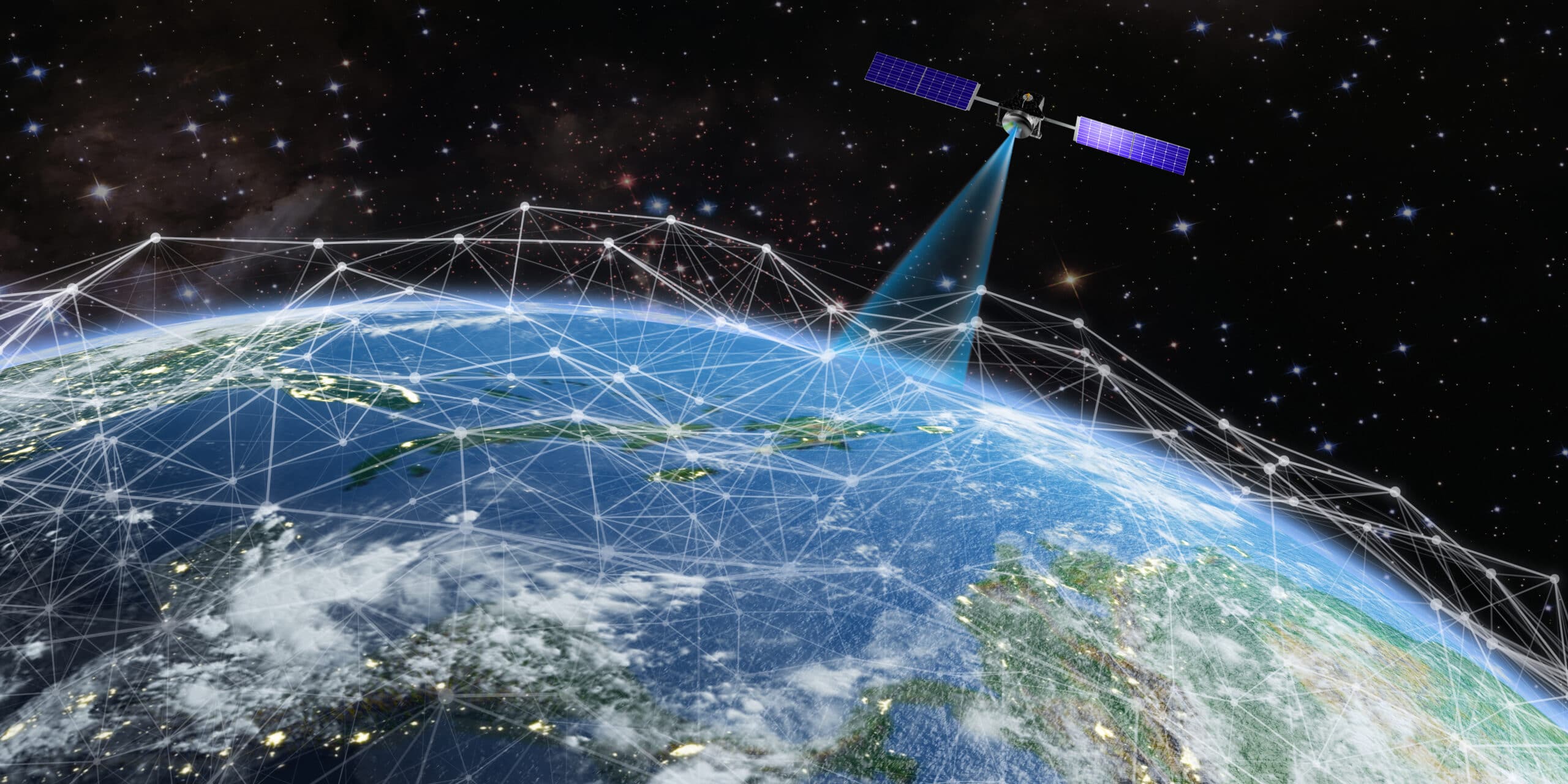 Satellite transmits a signal