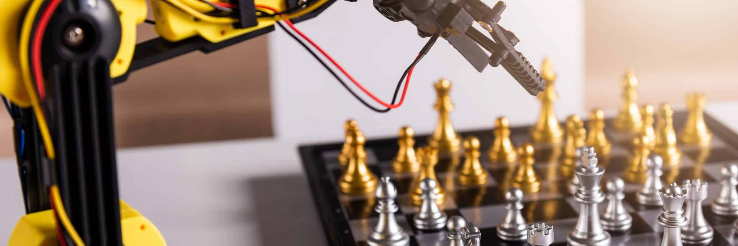 Robot arm on chessboard