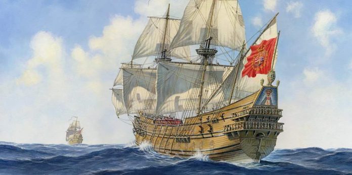 painting-of-Spanish-galleon-ship-Nuestra-Señora-de-las-Maravillas