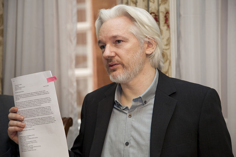 Julian Assange photographed in 2014