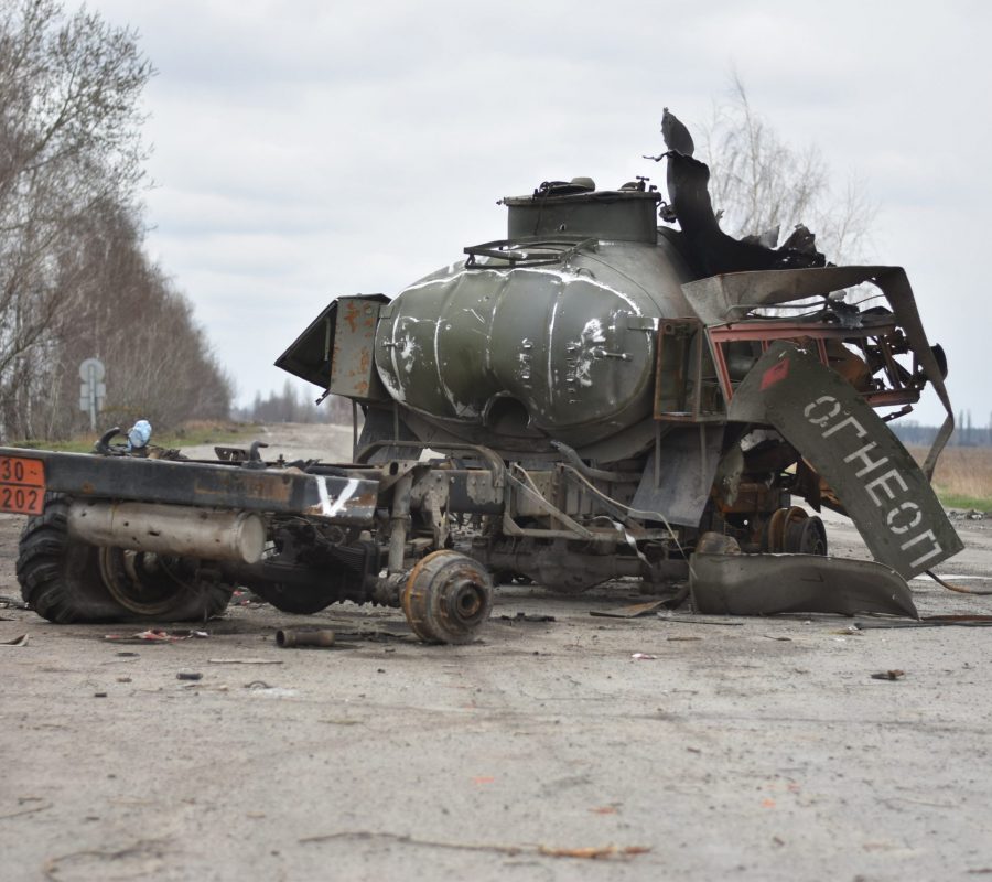 Abandoned Russian military vehicle