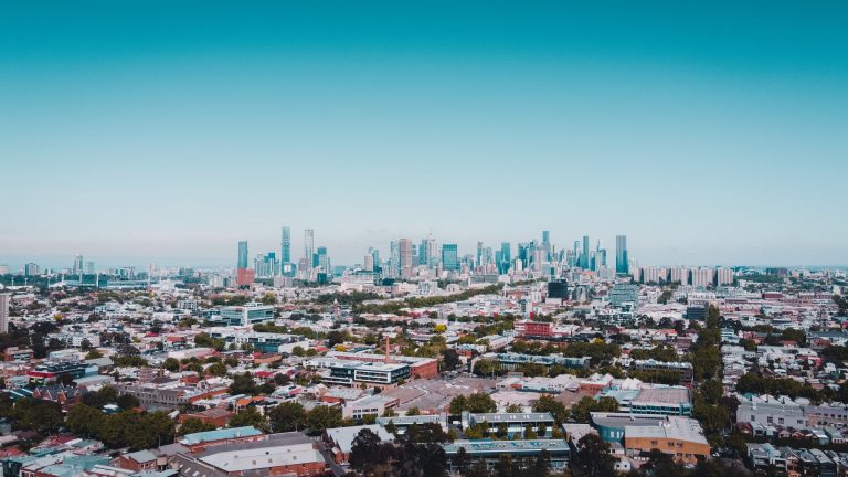 Aerial shot of Melbourne, Vic