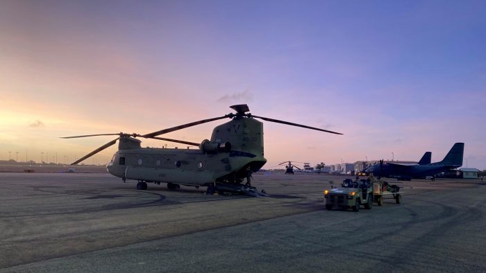 CH-47F Chinook helicopter being used in Operation Flood Assist