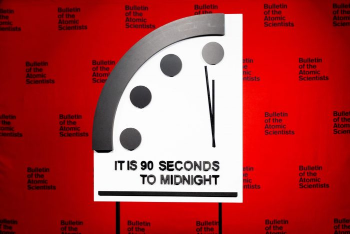 Doomsday Clock at 90 seconds to midnight