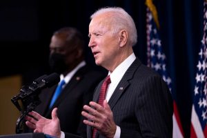 Joe Biden speaks to press