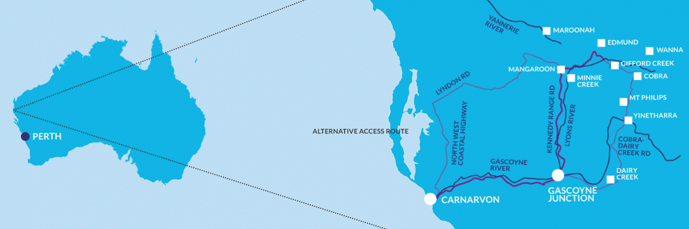 Map of where the Yangibana project will focus on, specifically the Gascoyne region. Source : Hastings Technology Ltd.
