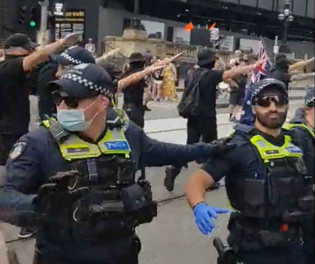 Victorian police guarding neo-Nazis in Melbourne