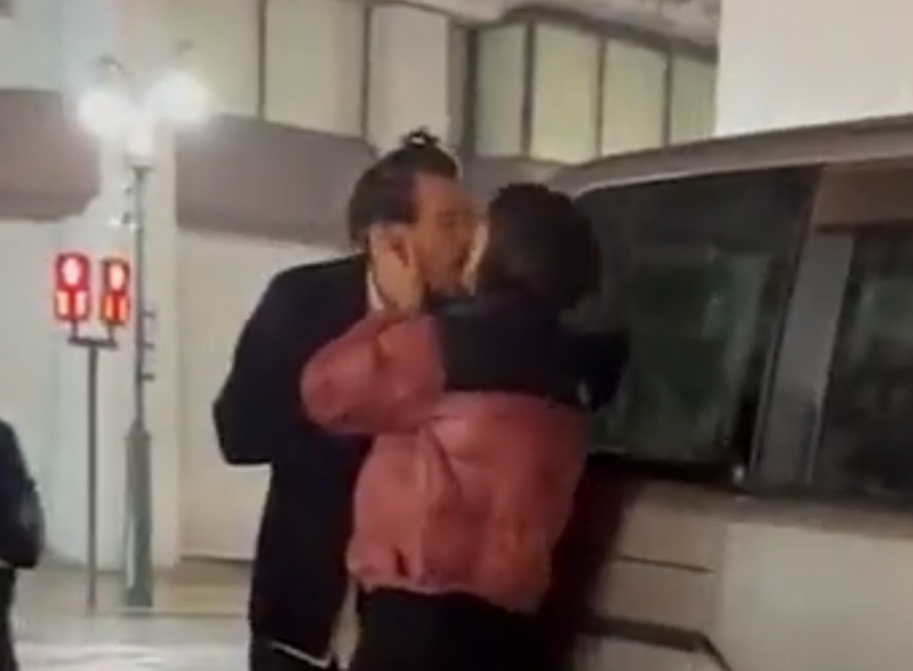 Harry Styles and Emily Ratajkowski kissing