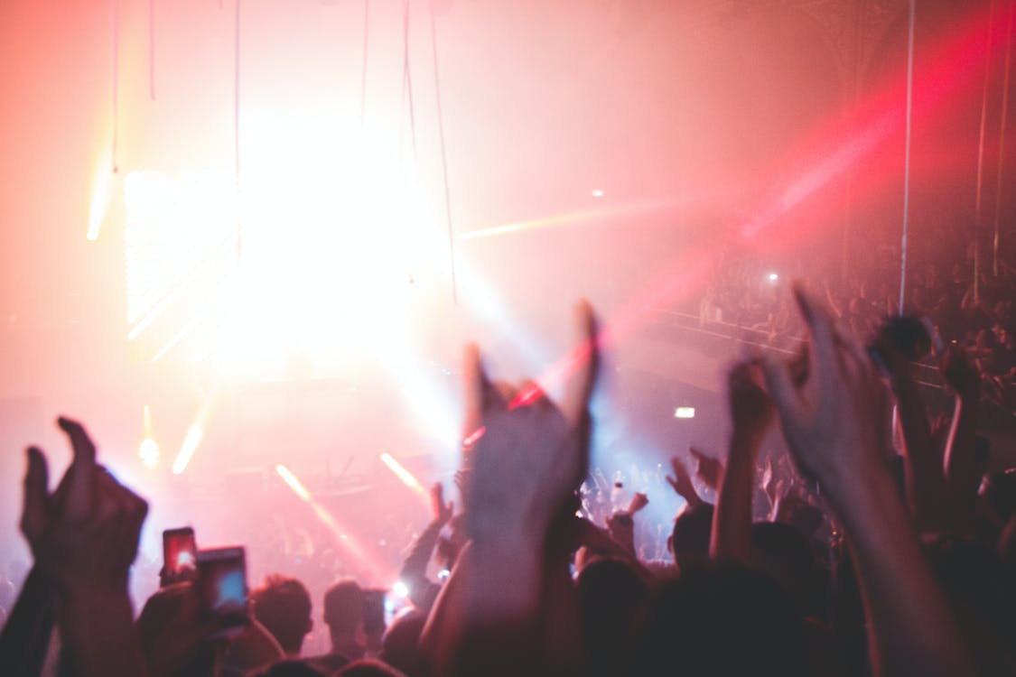In the crowd of a live concert