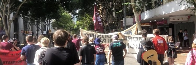 Tenants rallied in the CBD on Saturday to demand housing justice