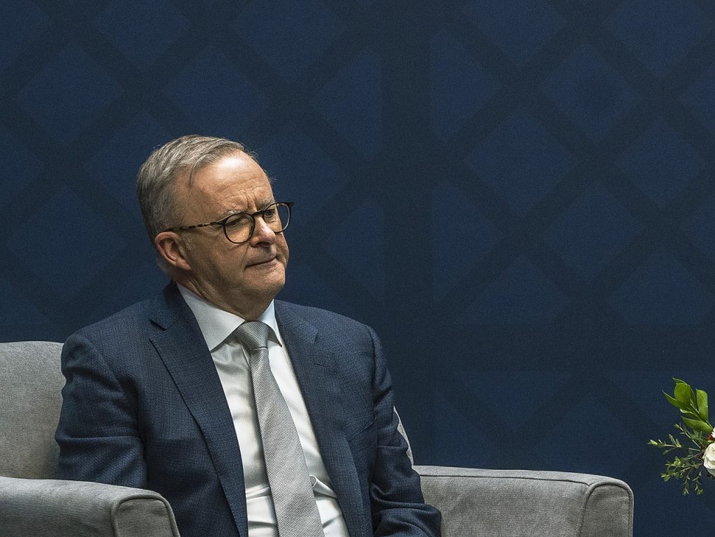 Australian Prime Minister Anthony Albanese at the AUKUS Optimal Pathway in San Diego, Calif, March 13, 2023.