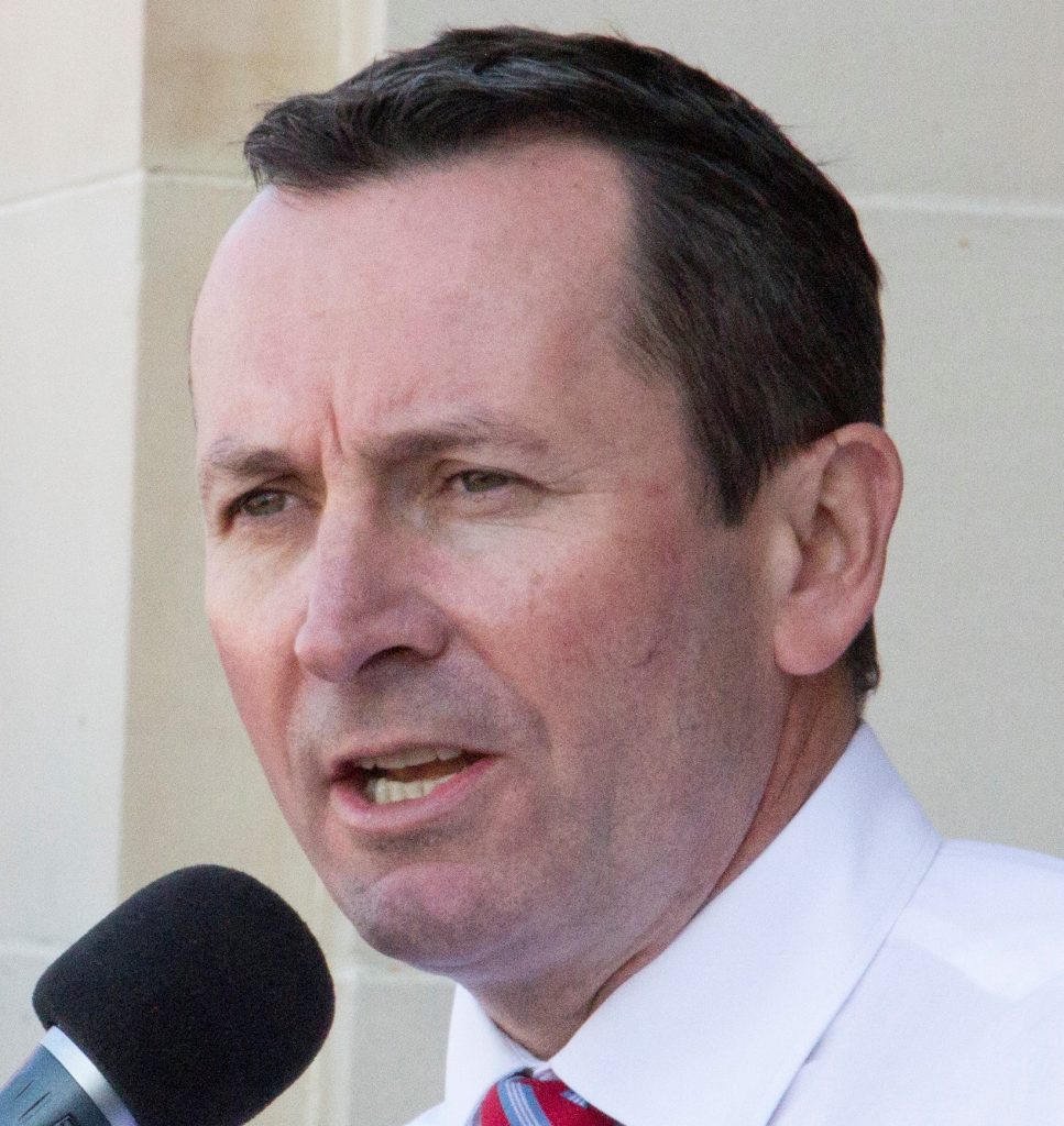 Mark McGowan wa premier adressing crowd