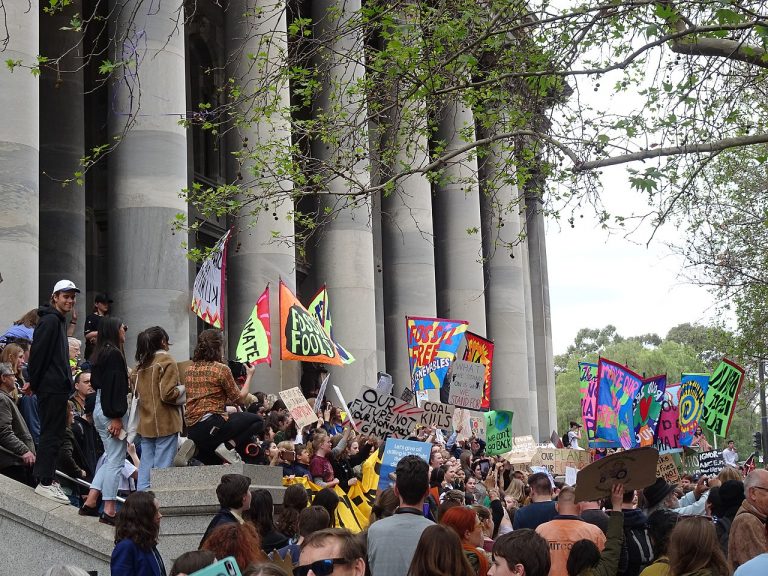 Protesters in Adelaide, South Australia.