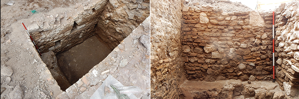The brick-built cistern in Rome which archaeologists uncovered the Renaissance-era mdeical dump containing urinal flasks.