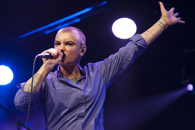 Sinéad O’Connor performing at the Cambridge Folk Festival 50th Anniversary in 2014
