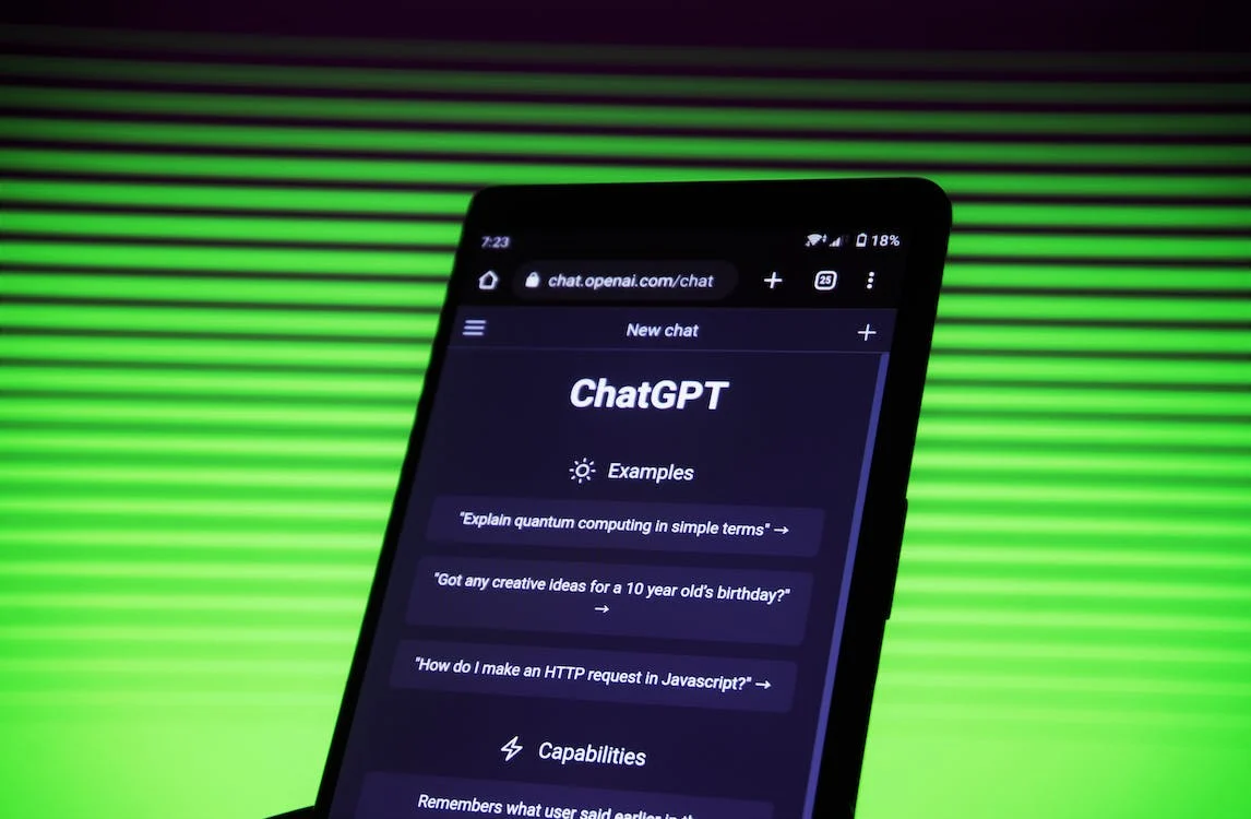 A mobile phone displaying ChatGPT, a language model developed by OpenAI.