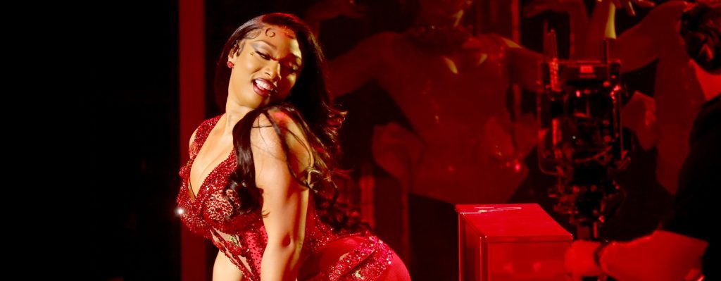 LOS ANGELES, CALIFORNIA - MARCH 22: Megan Thee Stallion performs onstage at the 2022 iHeartRadio Music Awards at The Shrine Auditorium in Los Angeles, California on March 22, 2022.