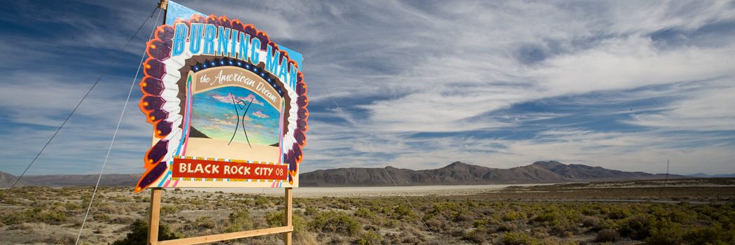 A sign for Burning Man's Black Rock City.