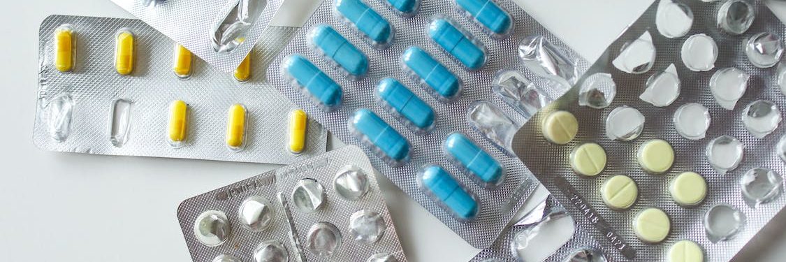 Birth control and other pills in blister packaging