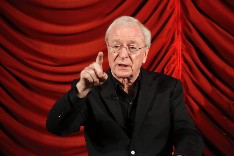 Michael Caine giving a speech in 2012.