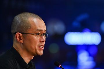 2 November 2022; Changpeng Zhao, Co-Founder & CEO, Binance, at Media Village during day one of Web Summit 2022 at the Altice Arena in Lisbon, Portugal. Photo by Ben McShane/Web Summit via Sportsfile