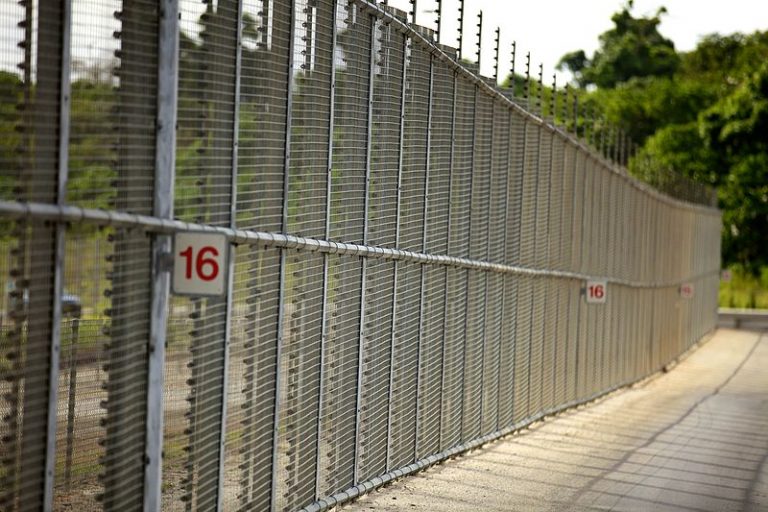 Christmas Island Immigration Detention Centre perimeter fence.