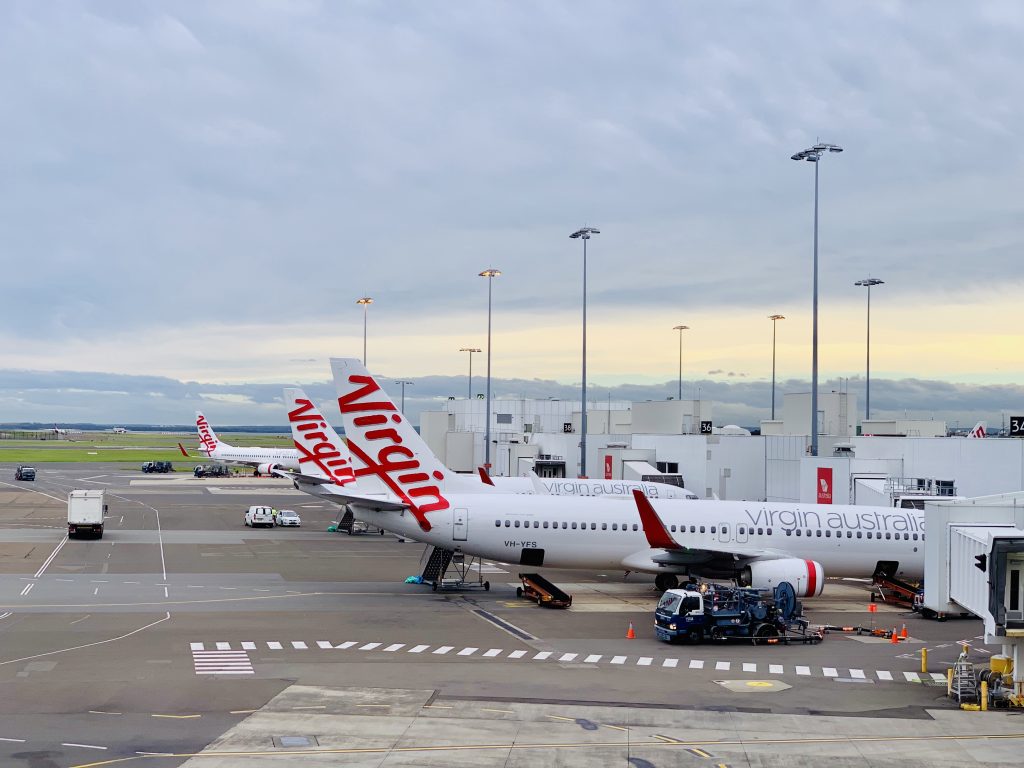 Virgin Australia aircraft at Sydney Airport Terminal 2