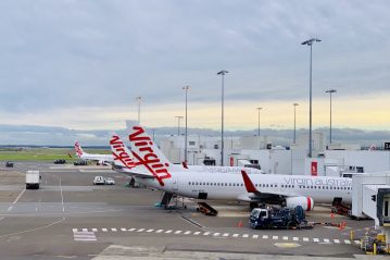 Virgin Australia aircraft at Sydney Airport Terminal 2