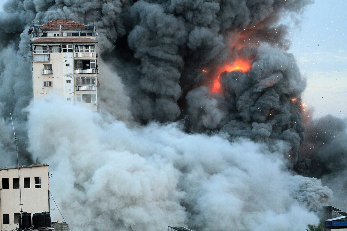 One of many residential buildings in Gaza targeted by Israeli forces. 