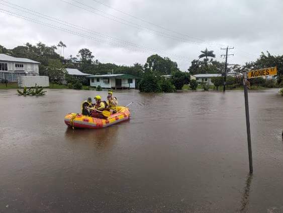 Streets flooded in Innisfail on Agnes Street