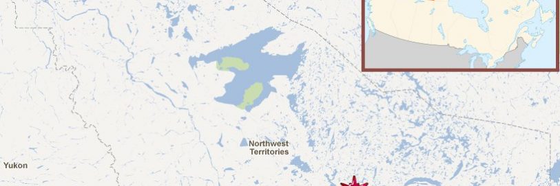 Map of Northwest Territories, Canada where the plane chartered by Rio Tinto crashed.