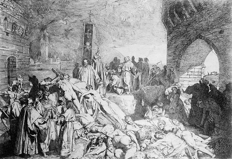 People suffering from the plague in 1348