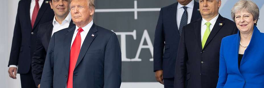 Donald Trump at a NATO summit in Belgium, 2018