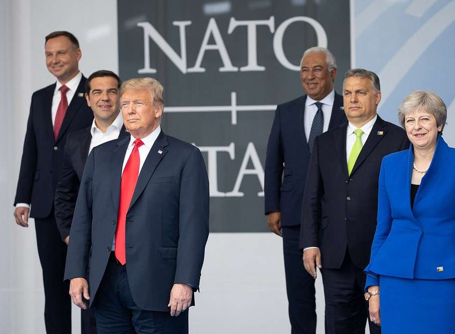 Donald Trump at a NATO summit in Belgium, 2018