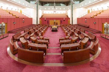 An image of the Australian Senate, which has halted a proposed immigration bill