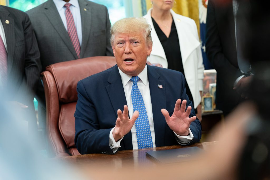 Donald Trump currently facing criminal charges to be judged by a 12-person jury. Image source: Trump White House Archived, via Pexels