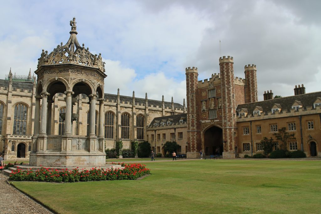 The grounds of Trinity College, Cambridge University, where the spears were stored in the museum. Image source: Suicasmo, via Wikimedia Commons