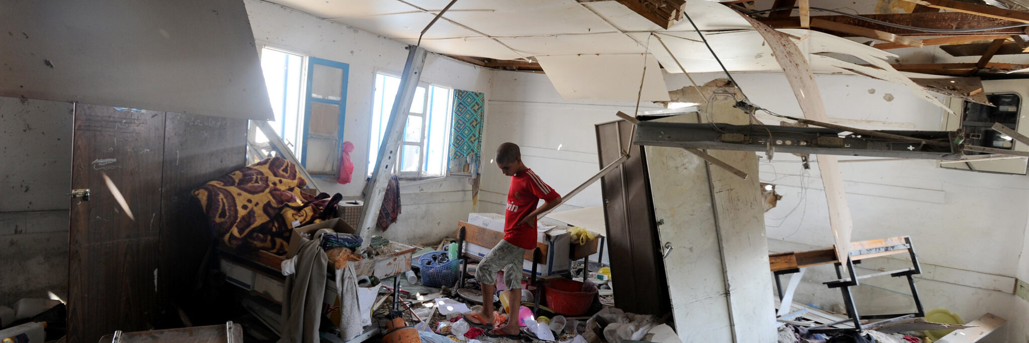 destroyed school in Gaza