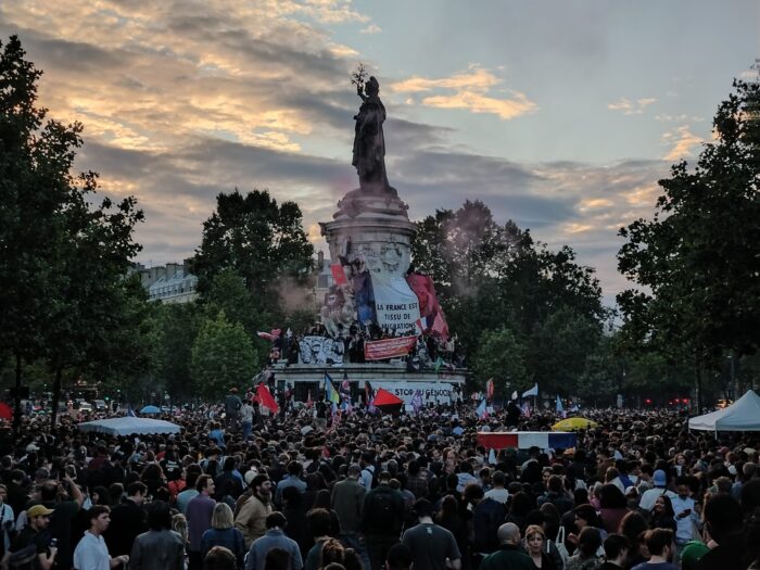 2024 election celebrations in Paris, France