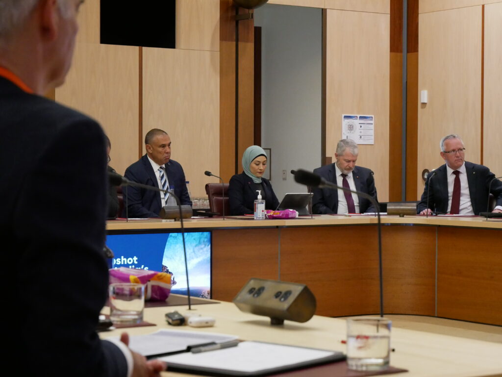 The image showsTerry Young MP, Senator Fatima Payman, Senator David Fawcett, David Smith MP at Parliamentary Friends of Religious Schools and Faith Communities. Image source: Lucy Segal, via: Wikimedia Commons