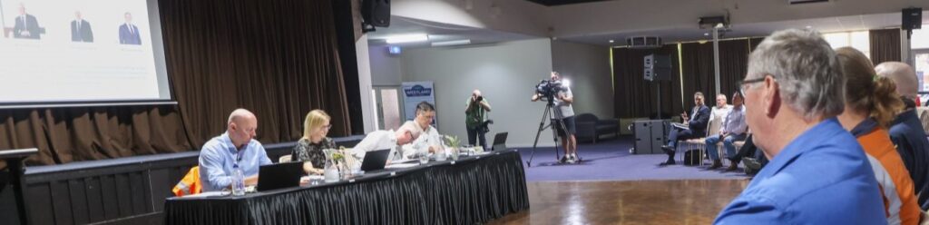 OneSteel creditors Creditors meet with KordMentha, the steelworks administrator. Photo: SA Premier Peter Malinauskas/Twitter (X)