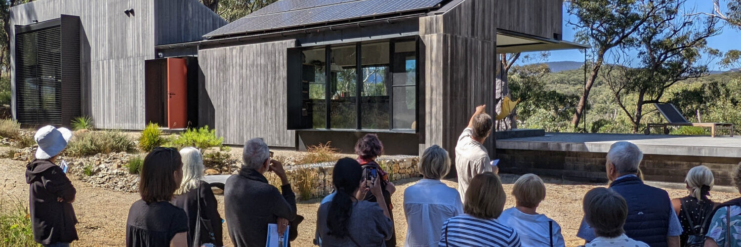 An example of an off-grid house with bushfire and snow resilience. Photo: Lachlan Kain/Australian Architecture Association