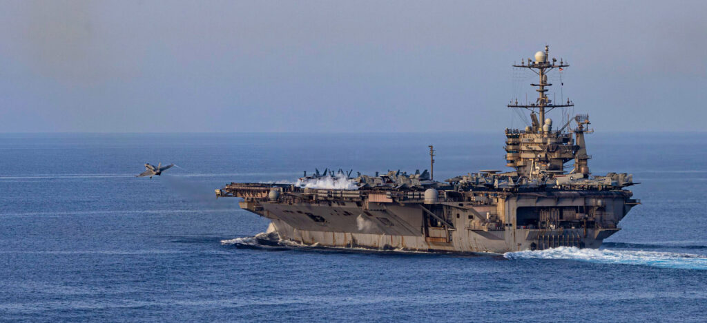 March 27, 2025) The Nimitz-class aircraft carrier USS Harry S. Truman (CVN 75) conducts flight operations in the U.S. Central Command area of responsibility. (Official US Navy photo)