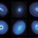 Peak intensity of CO emission from 15 sources, or planet nurseries, that were surveyed. Photo: exoALMA.
