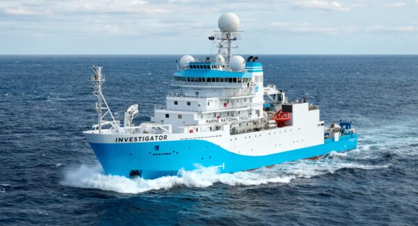 Scientists aboard RV Investigator are venturing across the Southern Ocean to measure human impacts on the atmosphere. Credit: CSIRO