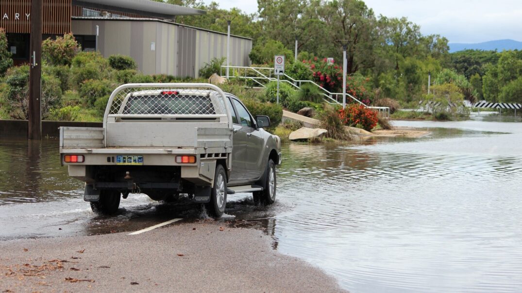 Flooding in Ingham in 2018. The driver stopped and reversed direction when he came across the flooding. Photo: ANDREW KACIMAIWAI