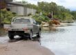 Flooding in Ingham in 2018. The driver stopped and reversed direction when he came across the flooding. Photo: ANDREW KACIMAIWAI
